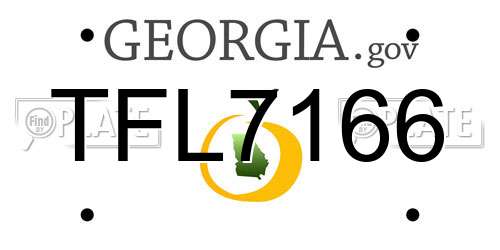 TFL7166 Georgia License Plate