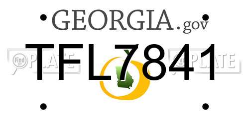 TFL7841 Georgia License Plate