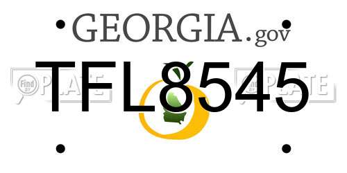 TFL8545 Georgia License Plate