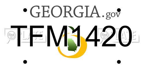 TFM1420 Georgia License Plate