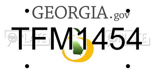 TFM1454 Georgia License Plate