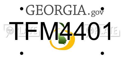 TFM4401 Georgia License Plate