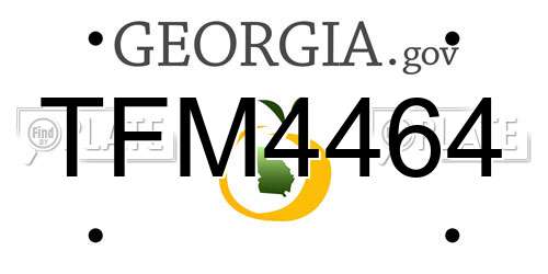 TFM4464 Georgia License Plate