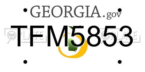TFM5853 Georgia License Plate