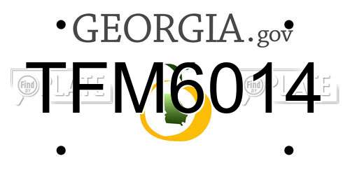 TFM6014 Georgia License Plate