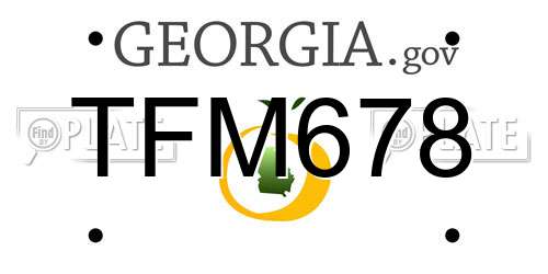 TFM678 Georgia License Plate