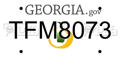 TFM8073 Georgia License Plate