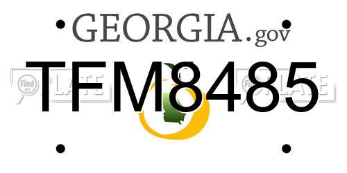 TFM8485 Georgia License Plate