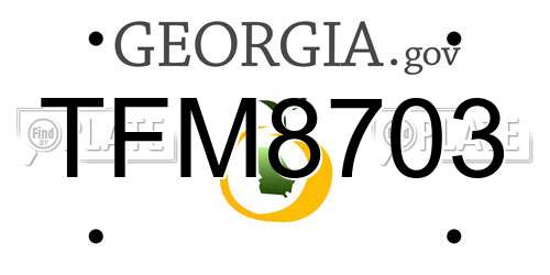 TFM8703 Georgia License Plate