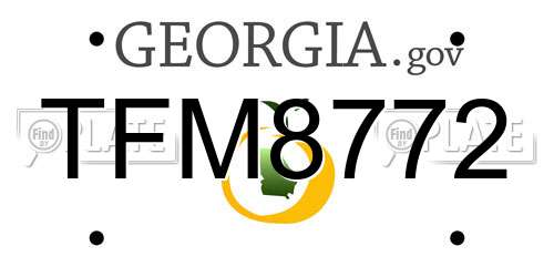 TFM8772 Georgia License Plate