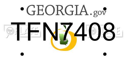 TFN7408 Georgia License Plate
