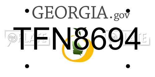 TFN8694 Georgia License Plate