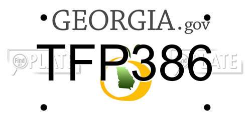 TFP386 Georgia License Plate
