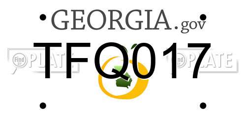 TFQ017 Georgia License Plate