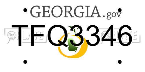 TFQ3346 Georgia License Plate