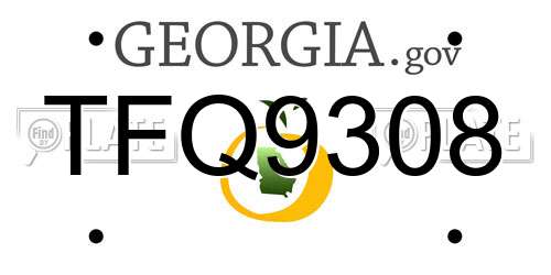 TFQ9308 Georgia License Plate