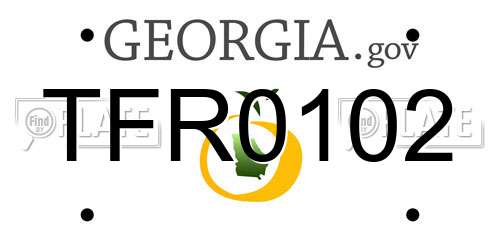 TFR0102 Georgia License Plate