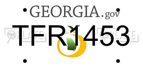 TFR1453 Georgia License Plate