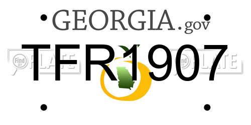 TFR1907 Georgia License Plate
