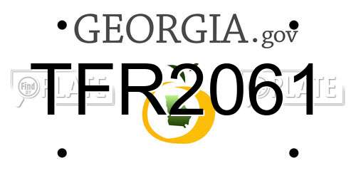 TFR2061 Georgia License Plate