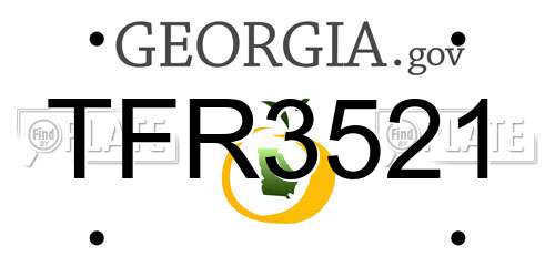 TFR3521 Georgia License Plate