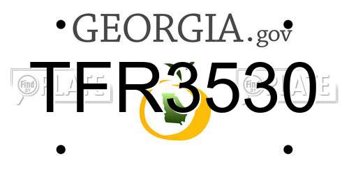 TFR3530 Georgia License Plate