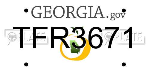 TFR3671 Georgia License Plate