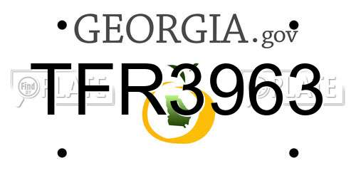 TFR3963 Georgia License Plate