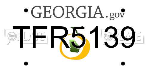 TFR5139 Georgia License Plate