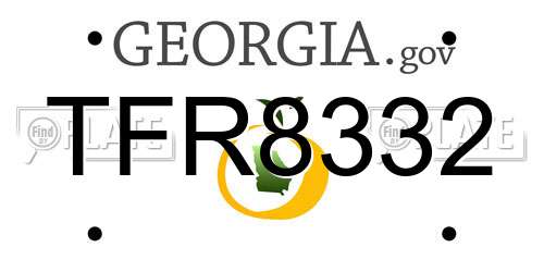 TFR8332 Georgia License Plate