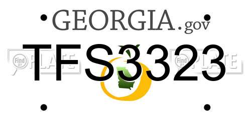 TFS3323 Georgia License Plate