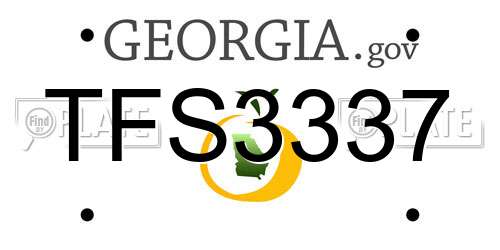 TFS3337 Georgia License Plate