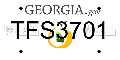 TFS3701 Georgia License Plate