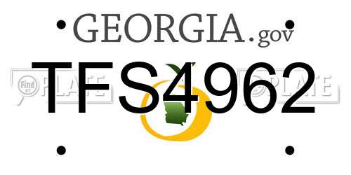 TFS4962 Georgia License Plate