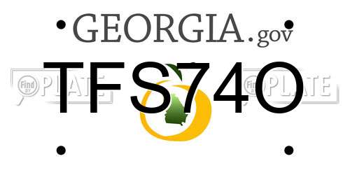 TFS74O Georgia License Plate