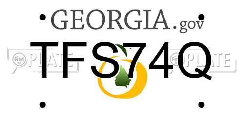 TFS74Q Georgia License Plate