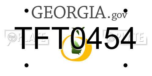 TFT0454 Georgia License Plate