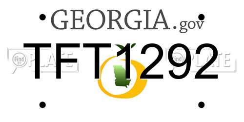 TFT1292 Georgia License Plate