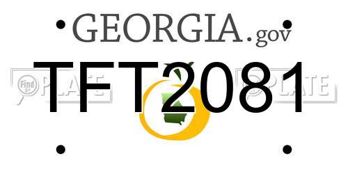 TFT2081 Georgia License Plate