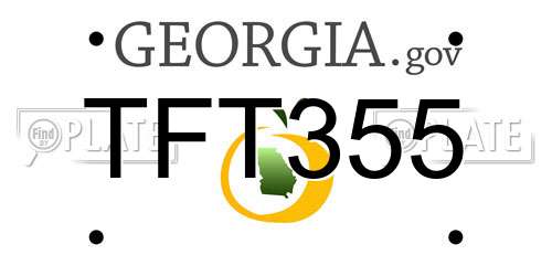 TFT355 Georgia License Plate