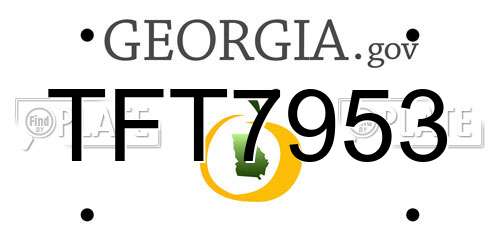 TFT7953 Georgia License Plate
