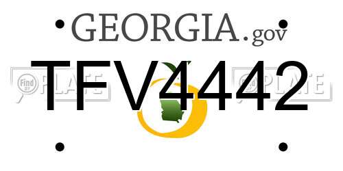 TFV4442 Georgia License Plate