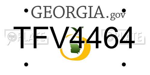 TFV4464 Georgia License Plate