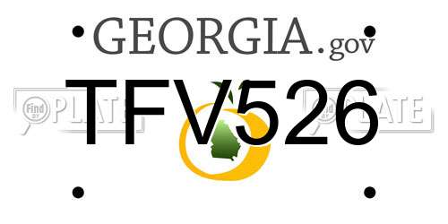 TFV526 Georgia License Plate