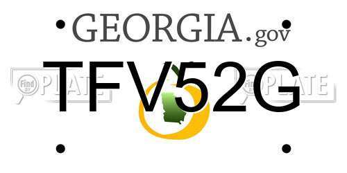 TFV52G Georgia License Plate