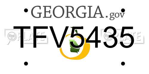 TFV5435 Georgia License Plate