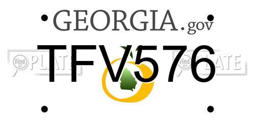 TFV576 Georgia License Plate
