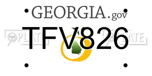 TFV826 Georgia License Plate