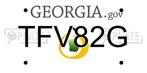 TFV82G Georgia License Plate