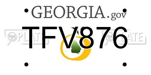 TFV876 Georgia License Plate